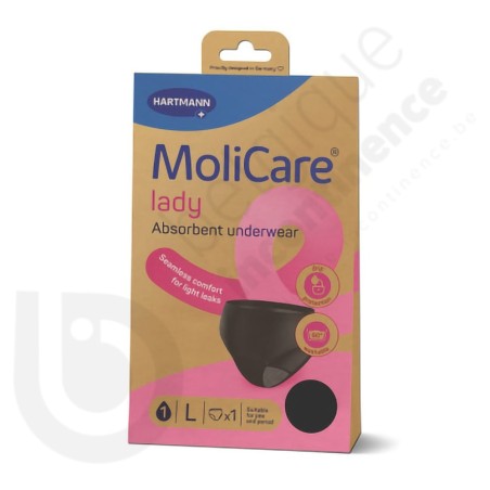 Molicare Lady Lavable Sous-Vêtement Absorbant 1 Goutte - LARGE Molicare Lady Lavable Sous-Vêtement Absorbant 1 Goutte - LARGE
