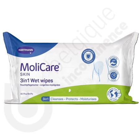 Molicare Skin 3 en 1 Lingettes Imprégnées